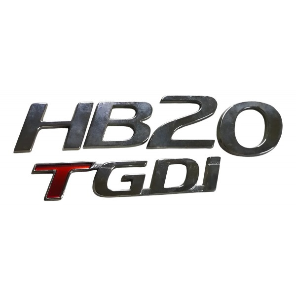 Emblema Letreiro Hyundai Hb20 Tgdi 2022 Prateado