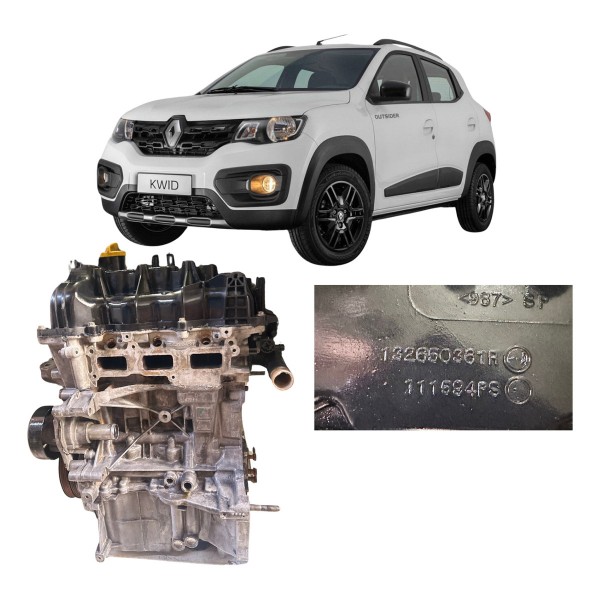 Motor Parcial Kwid 2017 A  2023 1.0 12v 3 Cilindros