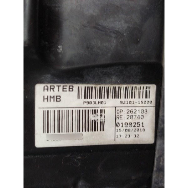 Farol Masc Negra Hyundai Hb20 Le 2013 2019 C Detalhe