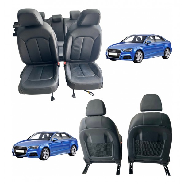 Jogo Bancos Couro Audi A3 2019 2020 Preto